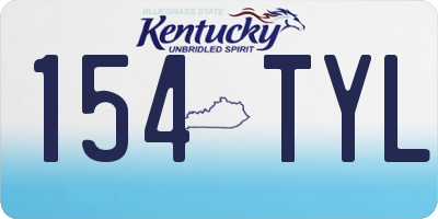KY license plate 154TYL
