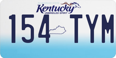 KY license plate 154TYM