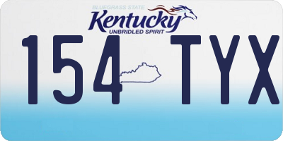 KY license plate 154TYX