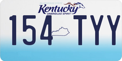 KY license plate 154TYY