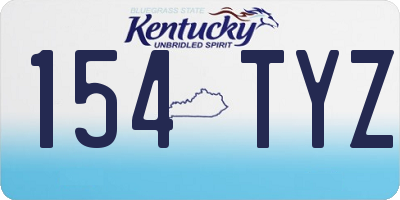 KY license plate 154TYZ
