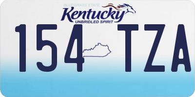 KY license plate 154TZA