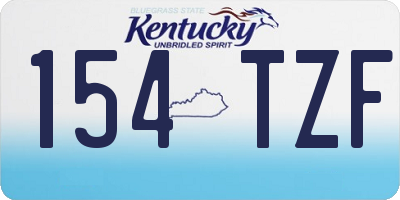 KY license plate 154TZF