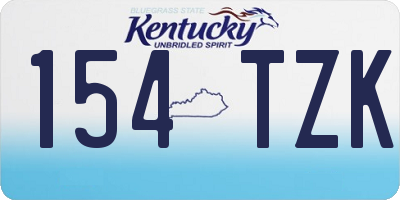 KY license plate 154TZK