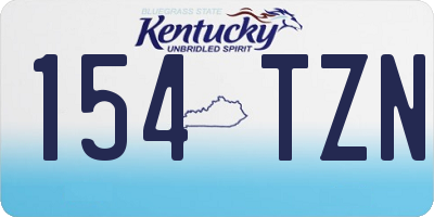 KY license plate 154TZN