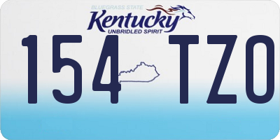 KY license plate 154TZO