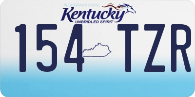 KY license plate 154TZR