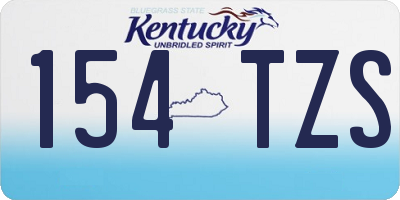 KY license plate 154TZS
