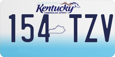 KY license plate 154TZV