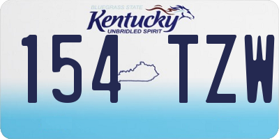 KY license plate 154TZW