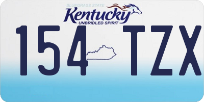 KY license plate 154TZX