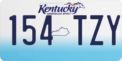 KY license plate 154TZY