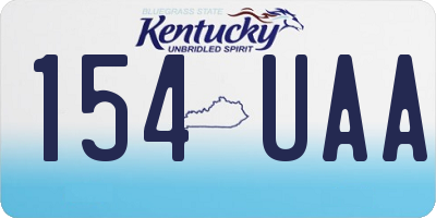 KY license plate 154UAA