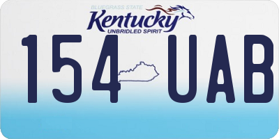 KY license plate 154UAB