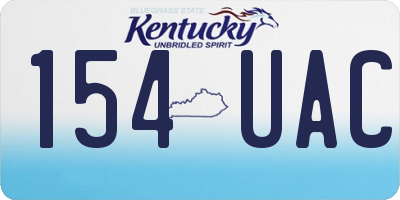 KY license plate 154UAC