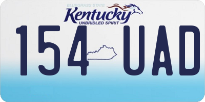 KY license plate 154UAD