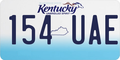 KY license plate 154UAE