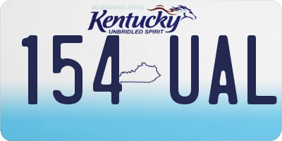 KY license plate 154UAL