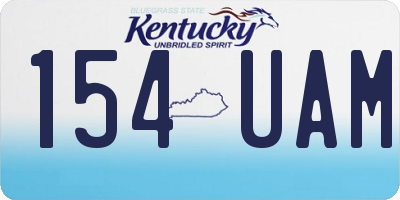 KY license plate 154UAM