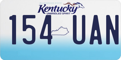 KY license plate 154UAN