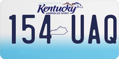 KY license plate 154UAQ