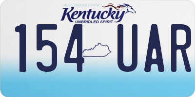 KY license plate 154UAR