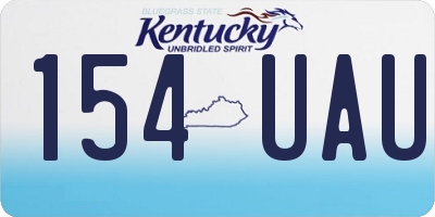 KY license plate 154UAU