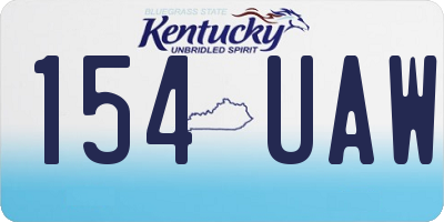 KY license plate 154UAW