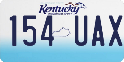 KY license plate 154UAX