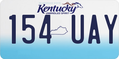 KY license plate 154UAY