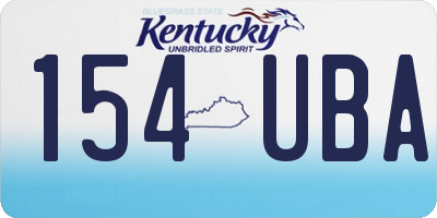 KY license plate 154UBA