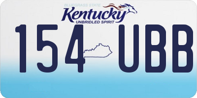 KY license plate 154UBB
