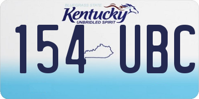 KY license plate 154UBC