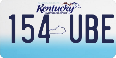 KY license plate 154UBE