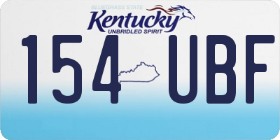 KY license plate 154UBF