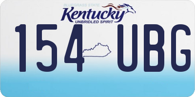KY license plate 154UBG