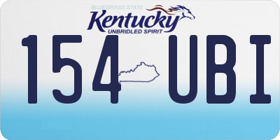 KY license plate 154UBI