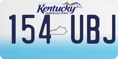 KY license plate 154UBJ