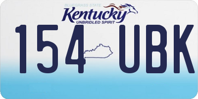 KY license plate 154UBK