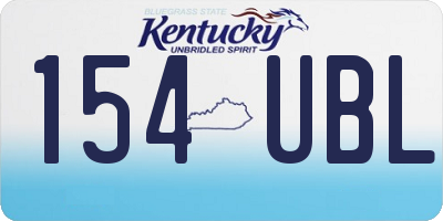 KY license plate 154UBL
