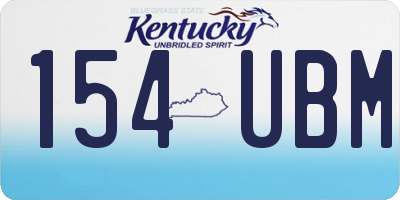 KY license plate 154UBM