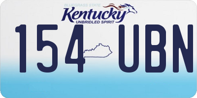 KY license plate 154UBN