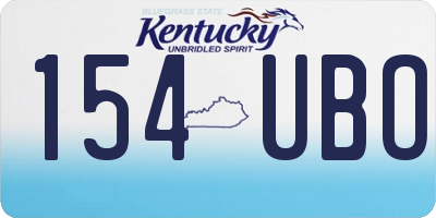 KY license plate 154UBO