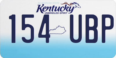KY license plate 154UBP