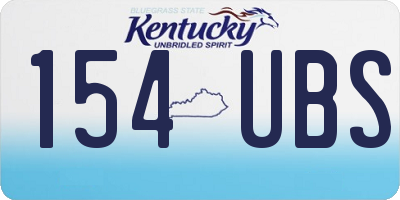 KY license plate 154UBS
