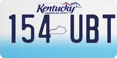 KY license plate 154UBT