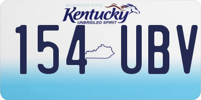 KY license plate 154UBV