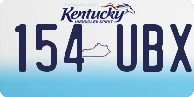 KY license plate 154UBX