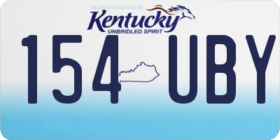 KY license plate 154UBY