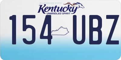 KY license plate 154UBZ